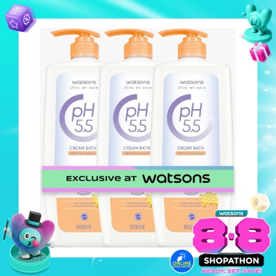 WATSONS COLLECTION - pH5.5 Nourishing Cream Bath Bundle 1000ml X 3 image