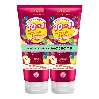 WATSONS COLLECTION - Ultra Bright 10-in-1 Superfoods & Vitamins Serum Lotion 330ml X 2