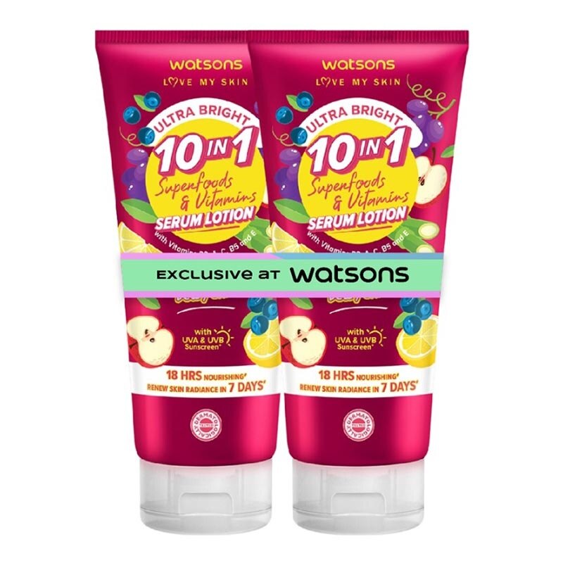 Ultra Bright 10-in-1 Superfoods & Vitamins Serum Lotion 330ml X 2
