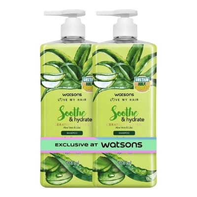 WATSONS COLLECTION - Soothe & Hydrate Aloe Vera & Lilac Shampoo 700ml X 2