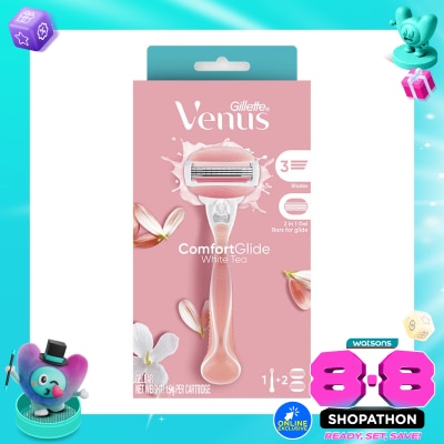 GILLETTE - Venus Comfortglide White Tea Razor + Cartridge 3 Mata Pisau image