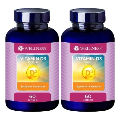WELLNESS - Twin Pack Vitamin D3 1000IU Softgel 60'S