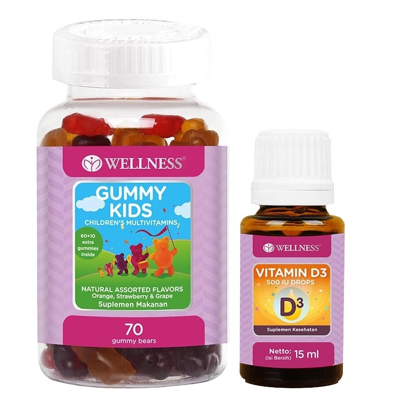 Vit D3 500IU Drop + Gummy Kids Bundle