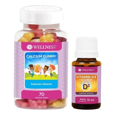 WELLNESS - Vit D3 500IU Drop + Calcium Gummy Kids Bundle