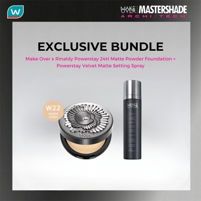 MAKE OVER [EXCLUSIVE BUNDLE] Powerstay 24H Matte Powder Foundation W22 Warm Ivory + Powerstay Velvet Matte Setting Spray