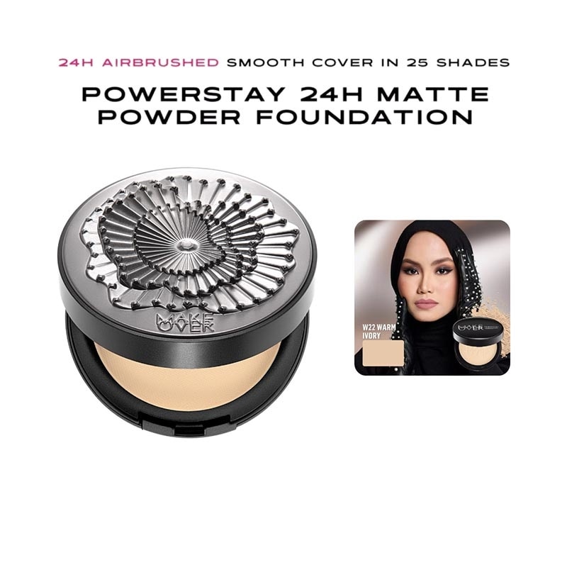 [EXCLUSIVE BUNDLE] Powerstay 24H Matte Powder Foundation W22 Warm Ivory + Hydrastay Lasting Glow Setting Spray