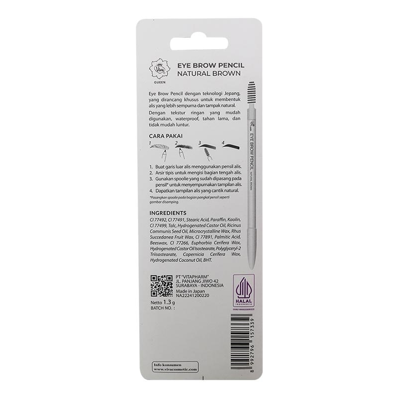 Queen Eye Brow Pencil Natural Brown 1.3g