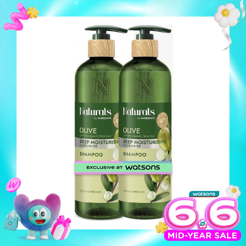 Naturals by Watsons Olive Deep Moisturising Shampoo Bundle 490ml X 2