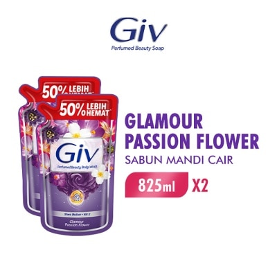 GIV - Beauty Twin Pack Sabun Mandi Cair Passion Flowers & Sweet Berry Pouch 800ml