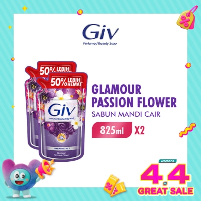GIV - Beauty Twin Pack Sabun Mandi Cair Passion Flowers & Sweet Berry Pouch 800ml
