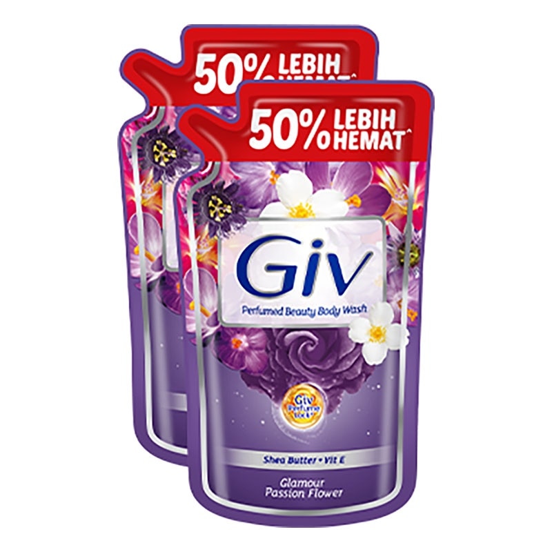 Beauty Twin Pack Sabun Mandi Cair Passion Flowers & Sweet Berry Pouch 800ml