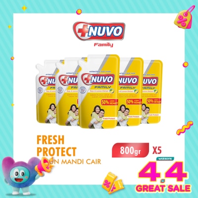 NUVO - Family Sabun Mandi Cair Fresh Protect Pouch Bundle 5 X 800g