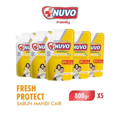 NUVO - Family Sabun Mandi Cair Fresh Protect Pouch Bundle 5 X 800g