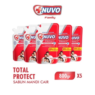 NUVO - Family Sabun Mandi Cair Total Protect Pouch Bundle 5 X 800g