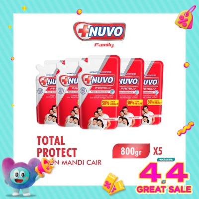 NUVO - Family Sabun Mandi Cair Total Protect Pouch Bundle 5 X 800g