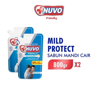NUVO - Family Twin Pack Sabun Mandi Cair Mild Protect Pouch 800g
