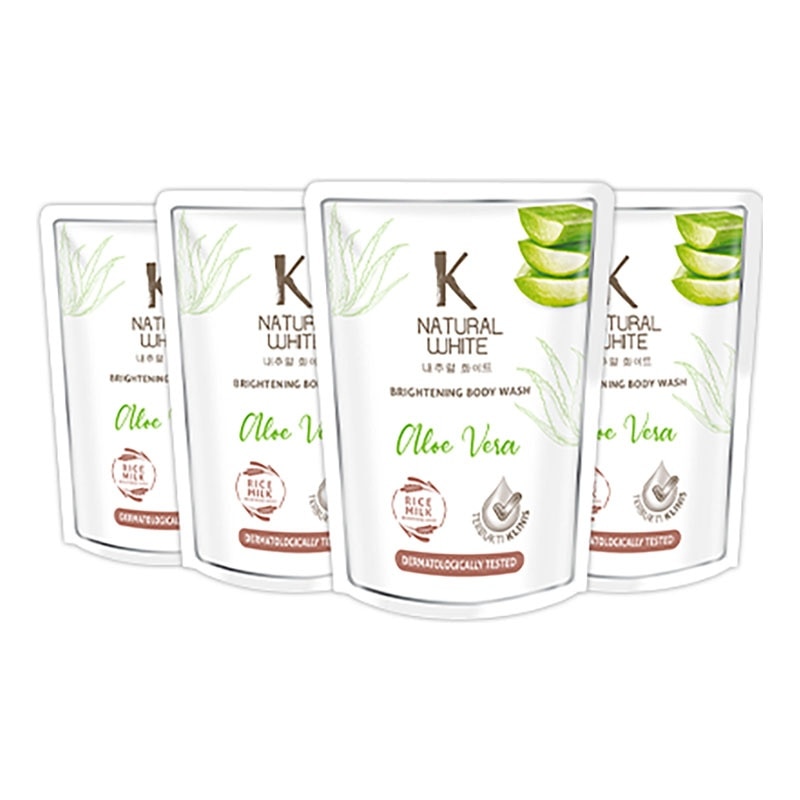 White Sabun Mandi Cair Aloe Vera Pouch Bundle 4 X 400ml