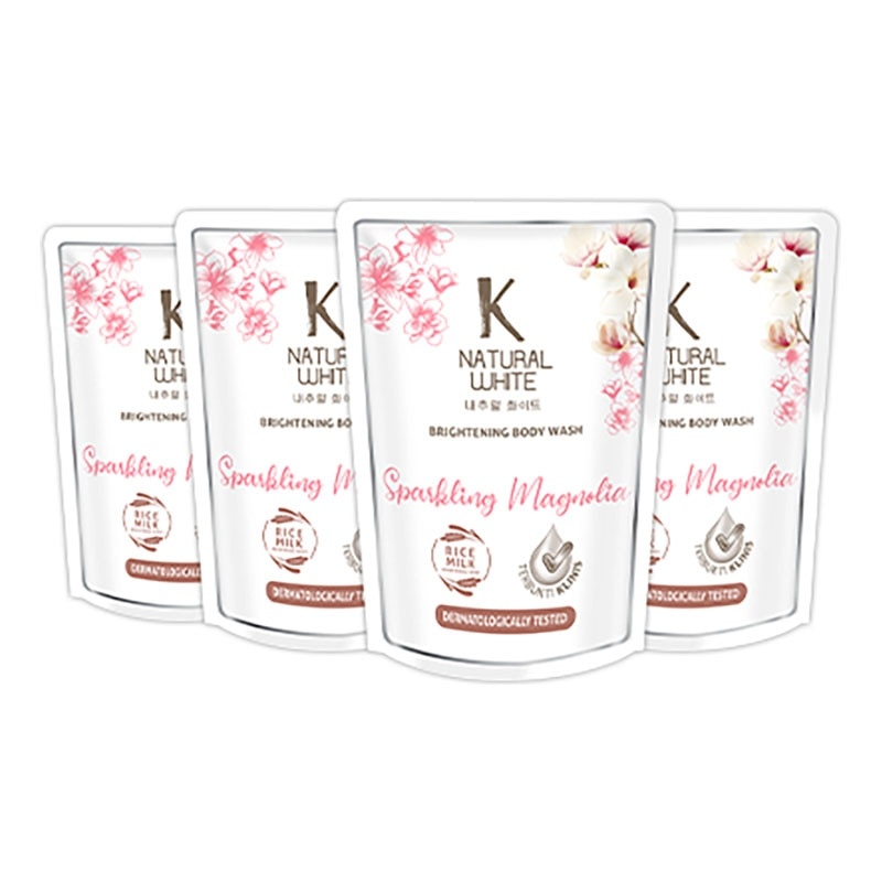 White Sabun Mandi Cair Sparkling Magnolia Pouch Bundle 4 X 400ml