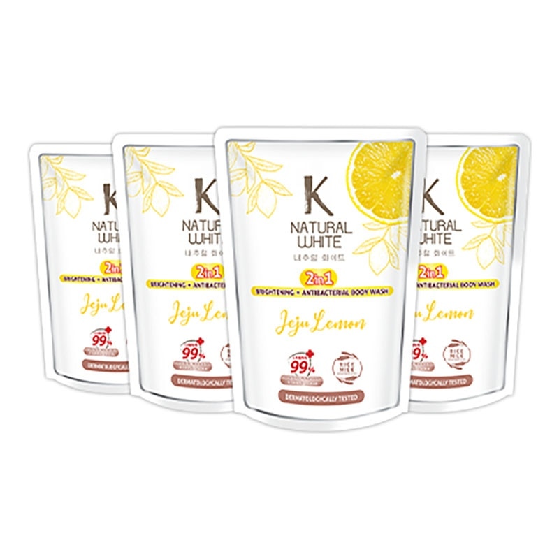 White Sabun Mandi Cair Jeju Lemon Pouch Bundle 4 X 400ml