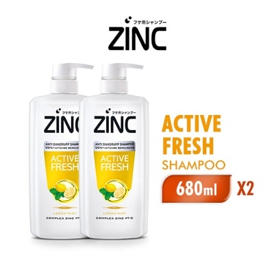 ZINC - Twin Pack Shampoo Active Fresh Botol 680ml