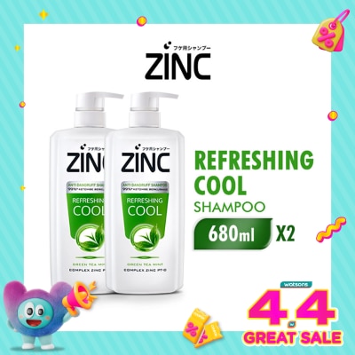 ZINC - Twin Pack Shampoo Refreshing Cool Botol 680ml