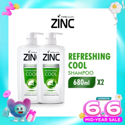 ZINC - Twin Pack Shampoo Refreshing Cool Botol 680ml