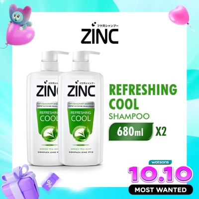 ZINC Twin Pack Shampoo Refreshing Cool Botol 680ml image