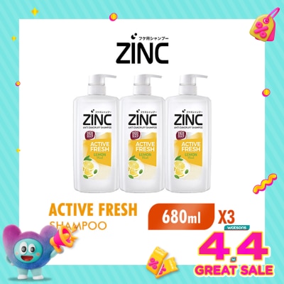 ZINC - Triple Pack Shampoo Active Fresh Botol 680ml