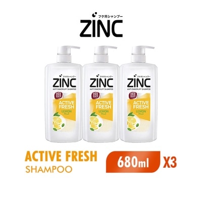 ZINC - Triple Pack Shampoo Active Fresh Botol 680ml