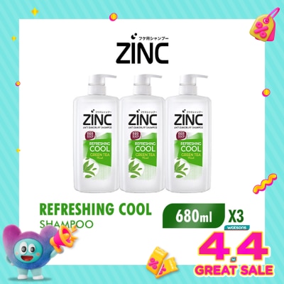 ZINC - Triple Pack Shampoo Refreshing Cool Botol 680ml