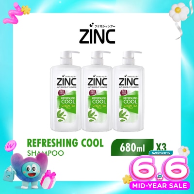 ZINC - Triple Pack Shampoo Refreshing Cool Botol 680ml