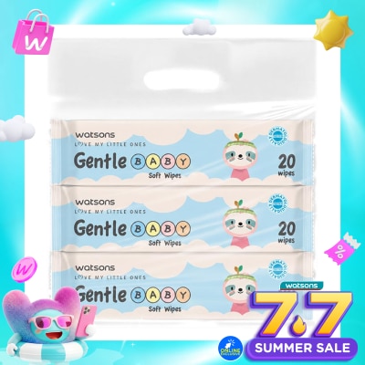 WATSONS COLLECTION - Gentle Baby Soft Wipes Bundle 20'S X 3