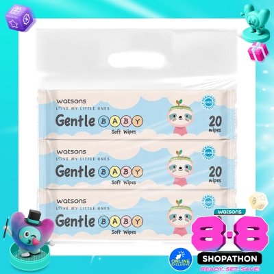 WATSONS COLLECTION - Gentle Baby Soft Wipes Bundle 20'S X 3 image