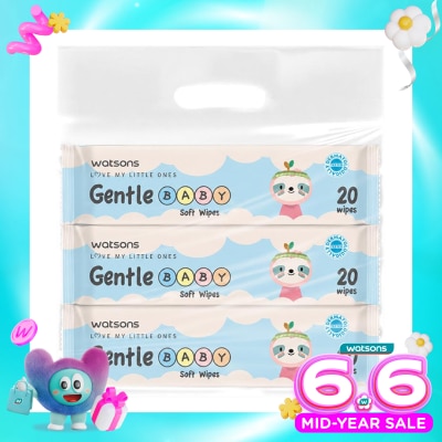 WATSONS COLLECTION - Gentle Baby Soft Wipes Bundle 20'S X 3