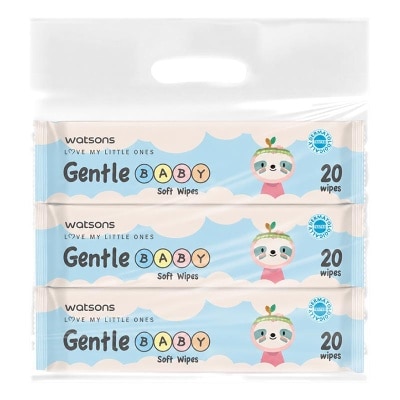 WATSONS COLLECTION - Gentle Baby Soft Wipes Bundle 20'S X 3