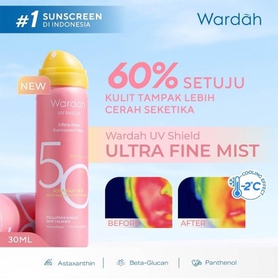 WARDAH - UV Shield Ultra-Fine Mist Sunscreen Serum SPF 50+ PA++++ 50ml