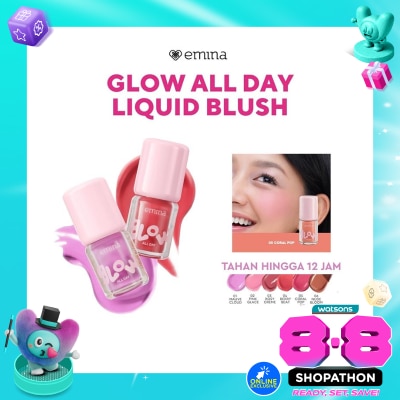 EMINA - Glow All Day Liquid Blush 05 Coral Pop 2.5g image