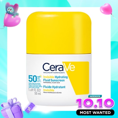 CERAVE Invisible Hydrating Fluid Sunscreen SPF 50+ 50ml image
