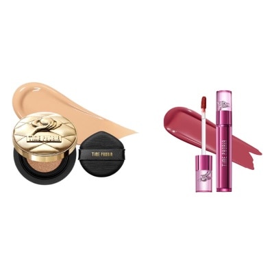 TIME PHORIA - Glow Cushion Fawn + Lip Tint Wisp Fawn & Wisp