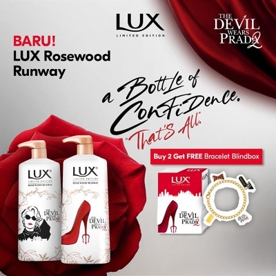 LUX - [The Devil Wears Prada 2 Limited Edition] Sabun Mandi Cair Rosewood Runway Pump 500g