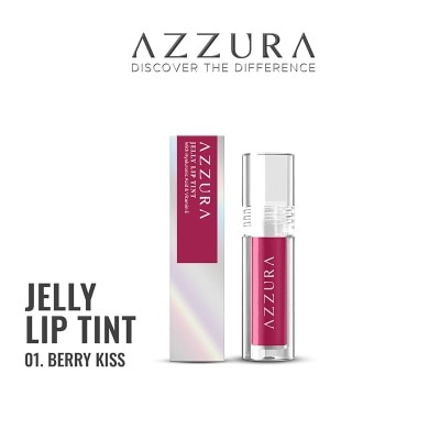 AZZURA Jelly Lip Tint Hydrating Color Stain Smooth Glossy Plumpy Longlasting Juicy 01 Berry Kiss 3g image