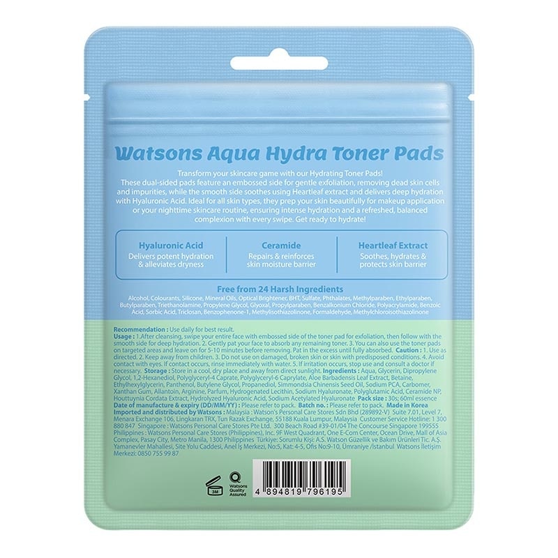 Aqua Hydra Toner Pads 30'S image