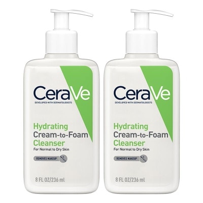 CERAVE - Twin Pack Hydrating Cream-to-Foam Facial Cleanser 236ml