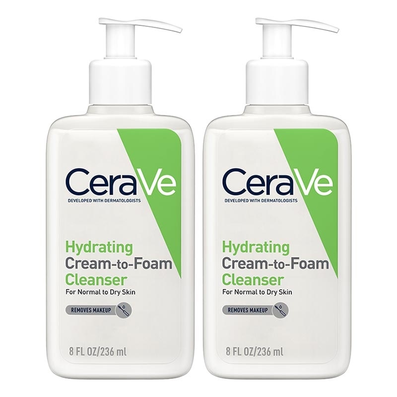 Twin Pack Hydrating Cream-to-Foam Facial Cleanser 236ml