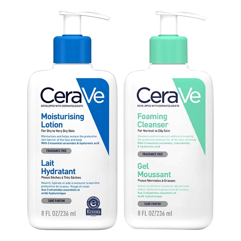 Moisturising Lotion + Cerave Foaming Cleanser Bundle 236ml