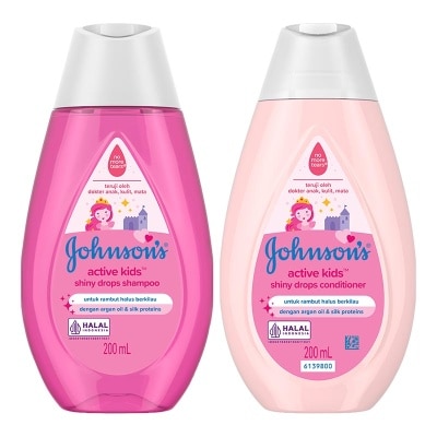 JOHNSON&JOHNSON - Active Kids Shiny Drops Shampoo & Conditioner Bundle 200ml