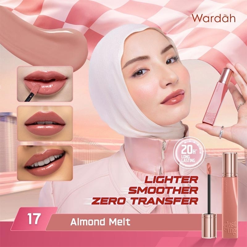 Lip Cream Glossy Glasting Liquid Lip 17 Almond Melt 3.5g image