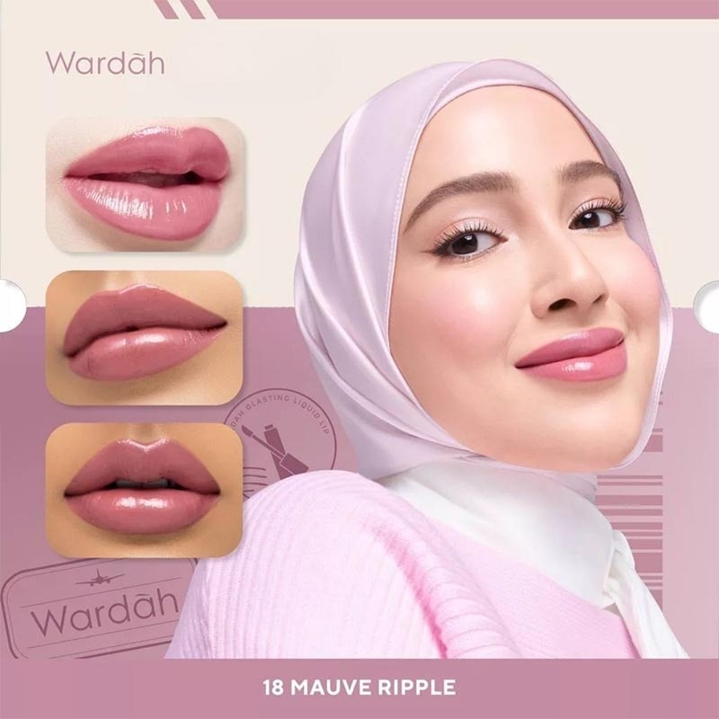 Lip Cream Glossy Glasting Liquid Lip 18 Mauve Ripple 3.5g image