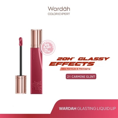 WARDAH Glasting Liquid Lip 21 Carmine Glint 3.5g