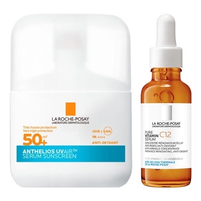 LA ROCHE POSAY - Anthelios UVAIR 50+ Ultra Light Sunscreen + Pure Vitamin C12 Serum Bundle